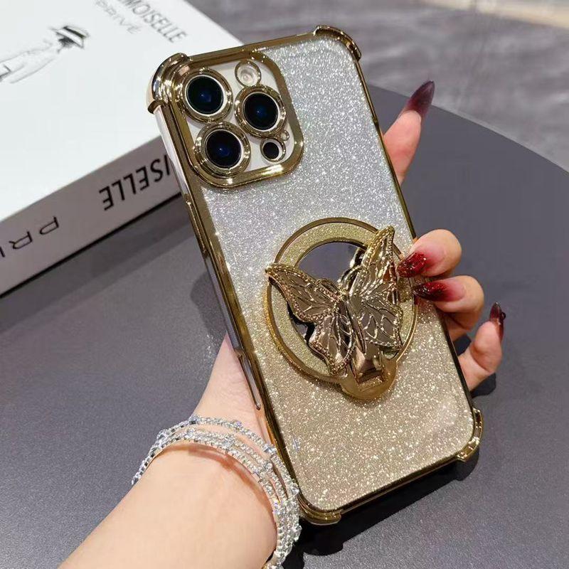 Shockproof Mirror Butterfly Glitter Phone Case For Samsung Galaxy A04E A04S A04 A14 A24 A34 A54 A13 4G A23 A33 A53 A73 5G Cover