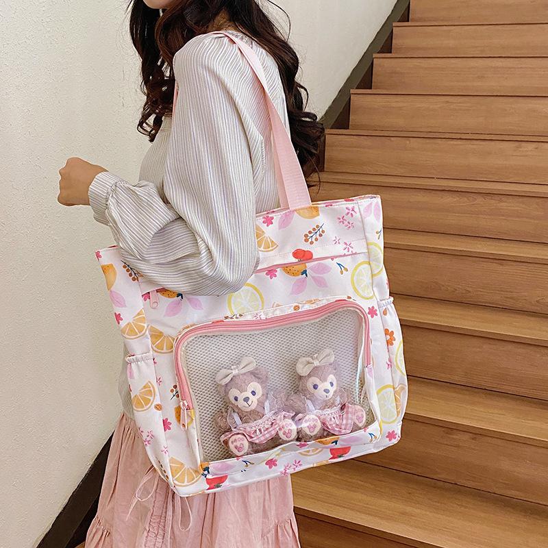 New Style Of Girls' Sweet Ulzzang Y2K Ita Bag Large Capacity Vacation Tote Bag Daily Commuting Casual Shoulder Bag