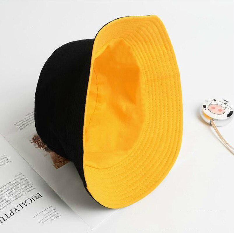 New Solid Color Double Sided Unisex Bucket Hat Fisherman Hat Outdoor Travel Hat Sun Cap Hats for Men and Women Hip Pop Hat