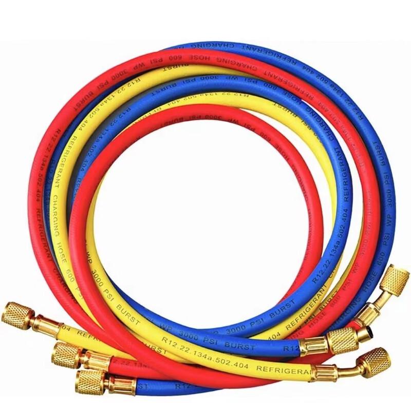 Car AC Refrigerant Charging Hoses and Gauge Set