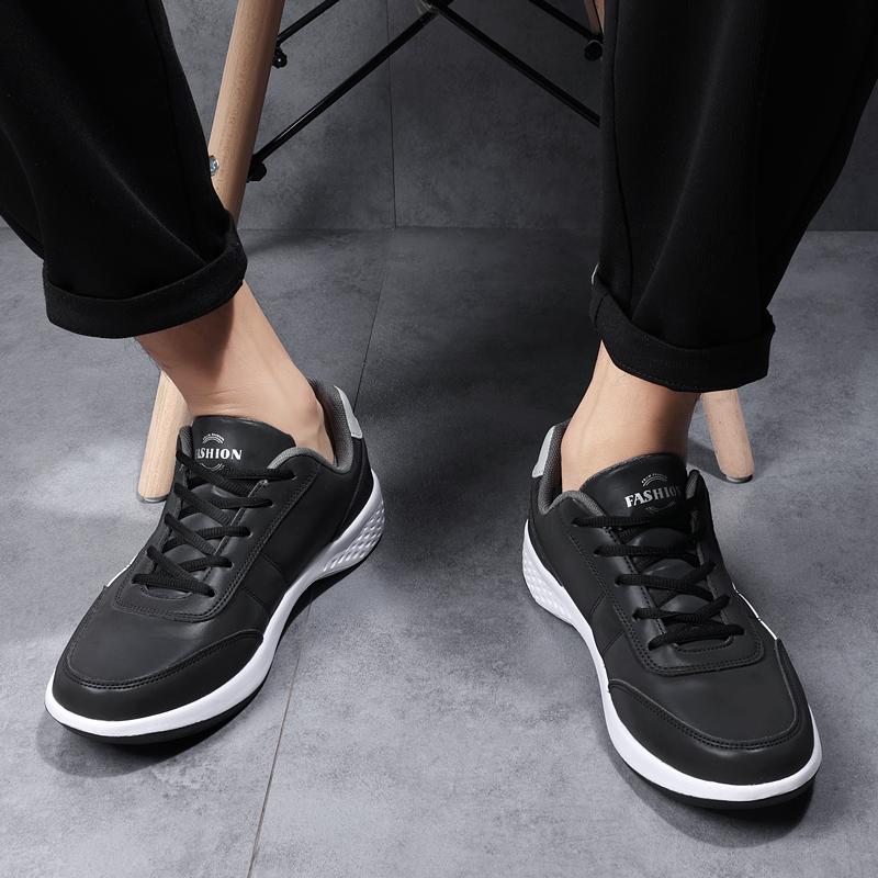 Men's Casual Pu Leather Shoes Outdoor Spring/Autumn Comfortable Flat Walking Sneakers