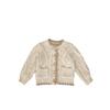Baumwollstrickjacke mit Farbblock-Besatz für Babys und Kleinkinder – Unisex-Rundhalsausschnitt
