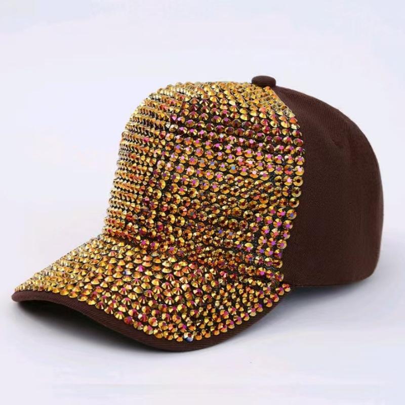 Retro Women's Rhinestone Baseball Cap: Stylish Travel Sunscreen Hat