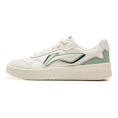 Li Ning Yuanbao Serie Trendy Comode Moda Antiscivolo Resistenti Traspiranti Scarpe da Skate Basse Uomo Sneaker Bianco Verde AGCV177-2