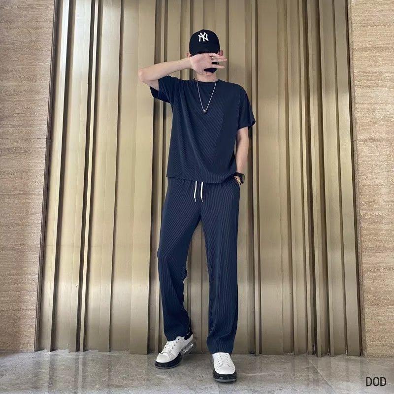 Harajuku Trend Short-Sleeve T-Shirt and Trousers Set for Men