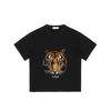Black Tiger Face Print T Shirt For Men Casual Wear Street Style Fashion Top Tee With Bold Animal Design Perfect For Daily Outings