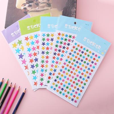 Laser Colored Sparkling Reflective Pentagram Stickers Reward DIY Decorative Star Stickers