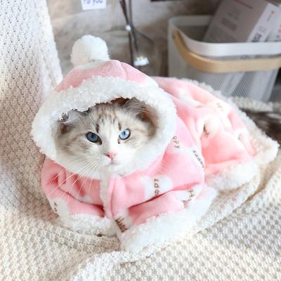 Autumn and Winter Warm Pet Shawl Pajamas Plus Velvet Thickened Flannel Cat Blanket Small Dog Blanket Dog Quilt
