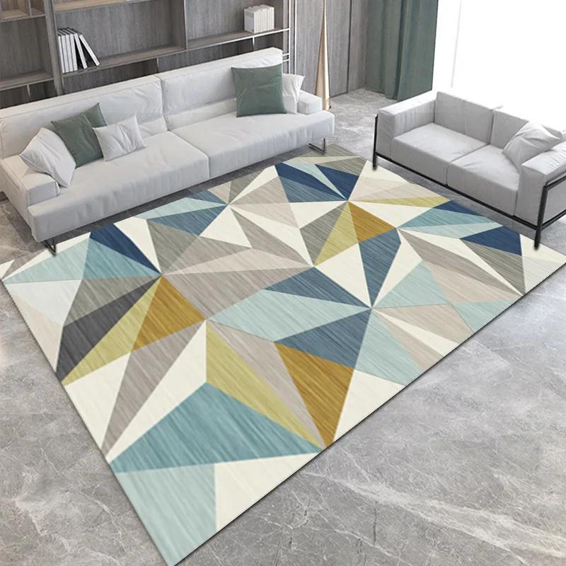 Modern Geometric Dirt Resistant Carpet Large Living Room Rug Simple Light Luxury Bedroom Carpet All Spread