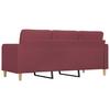 3 Seater Sofa Burgundy 180 cm Fabric