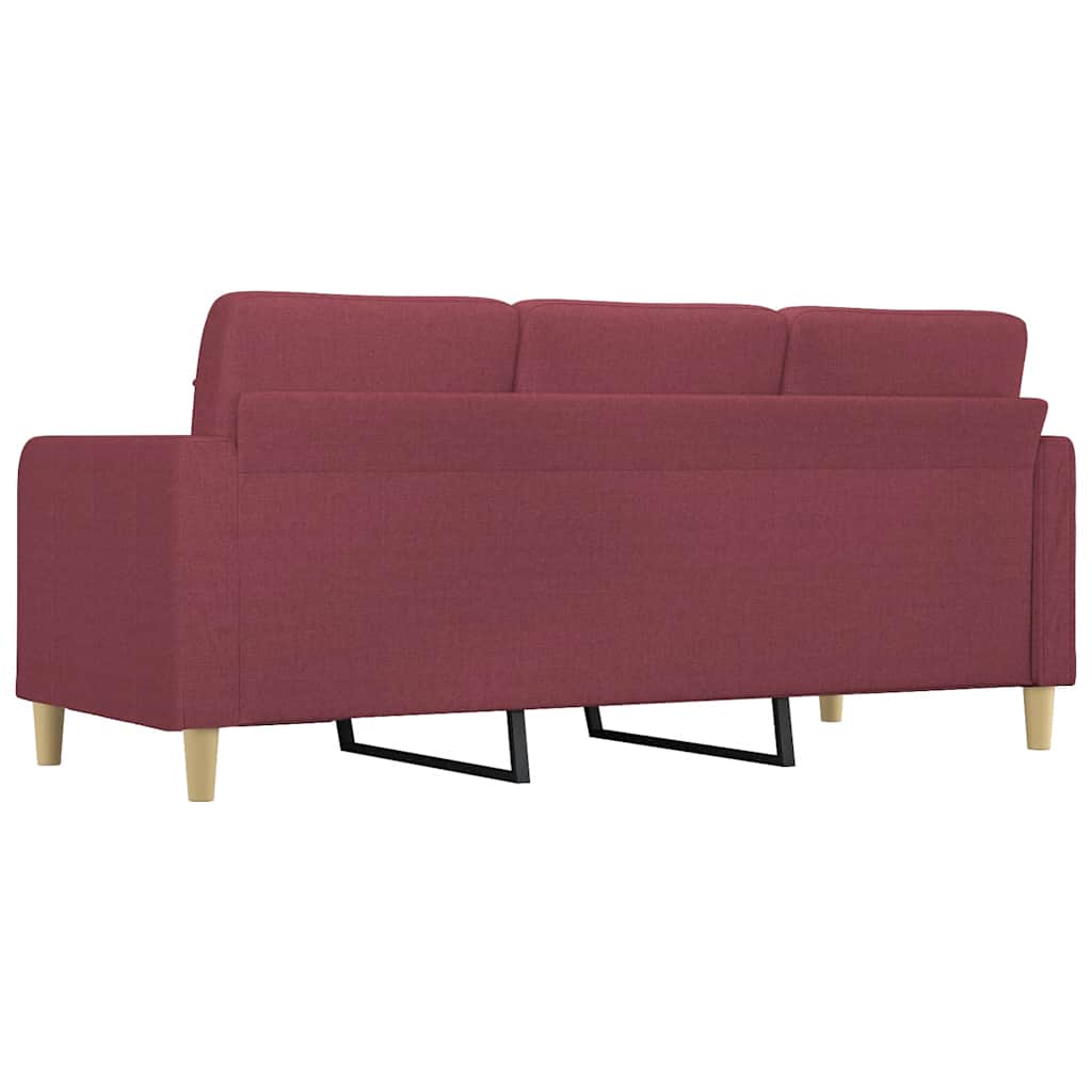 3 Seater Sofa Burgundy 180 cm Fabric