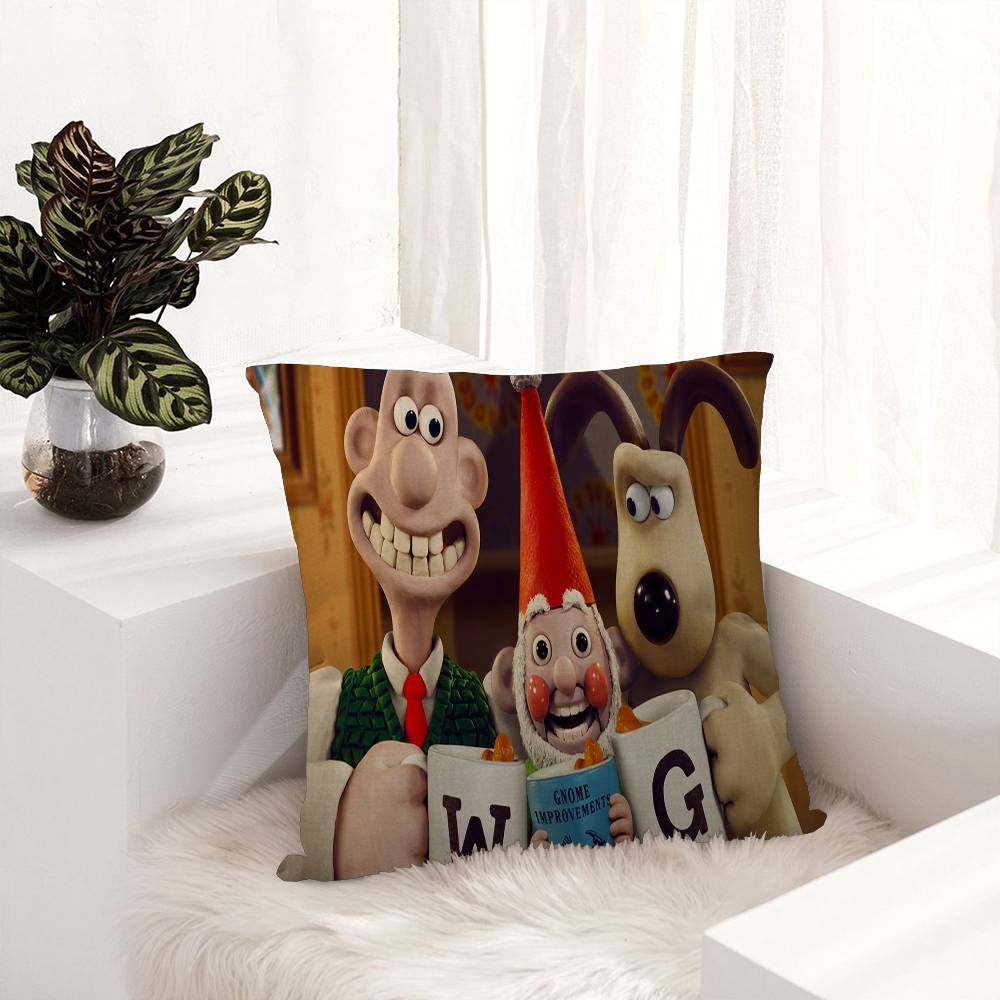 Cartoon W-Wallace and G-GromitS Pillow Cushion Cover Pillowcase Living Room Sofa Home Decor Customized