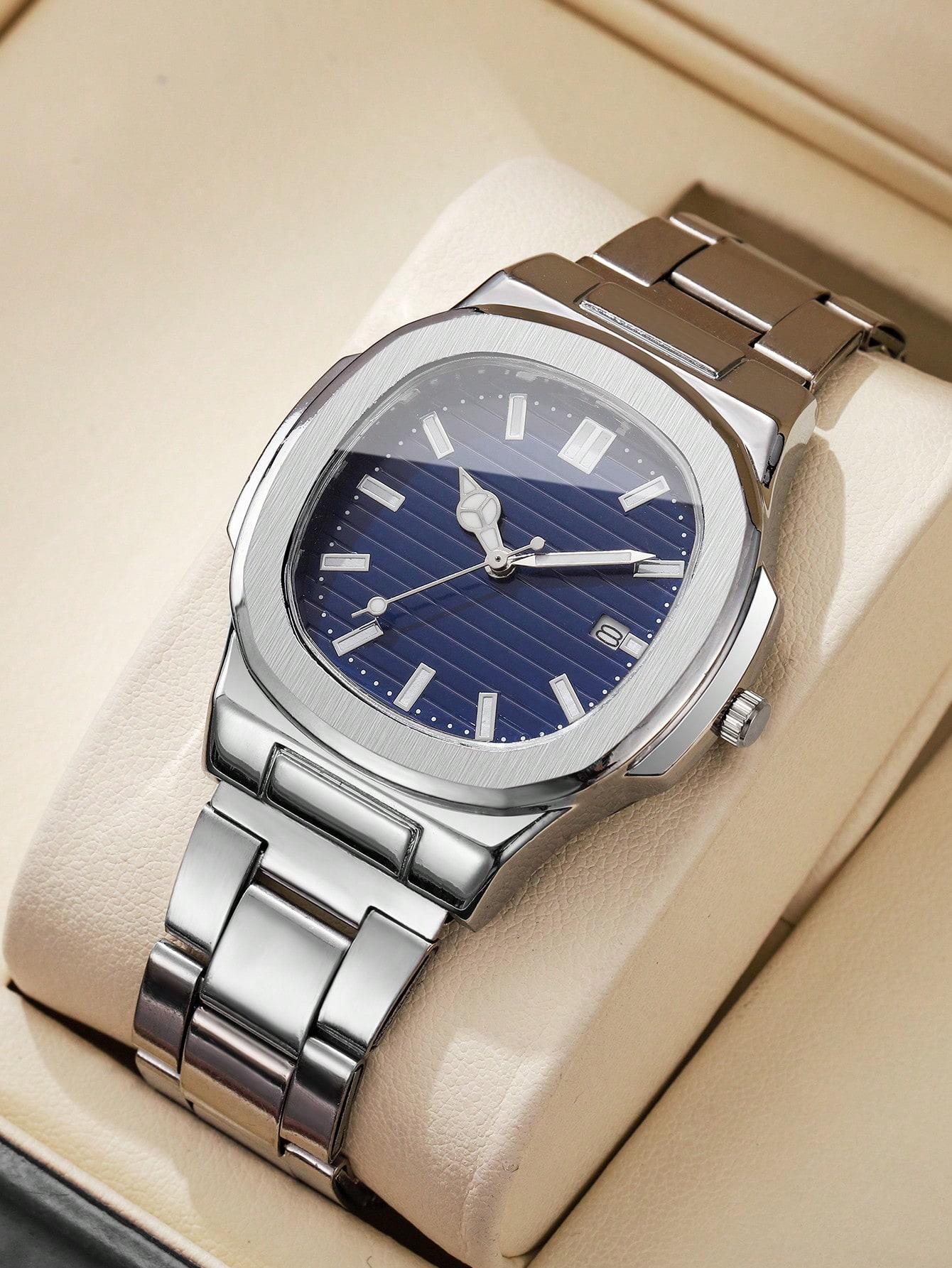 

New ultra-thin men s watch business trend quartz watch, suitable for Christmas and Halloween gifts синій