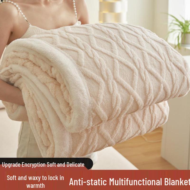 

Осінньо-зимовий плед з тафти та коралового флісу для дивана чи офісу Single 150x200cm (Thickened Sherpa)