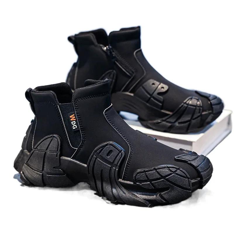 Men's Work Boots Anti-Slip Waterproof Spring Autumn Construction Site Men Boots Sports Shoes Round Toe Boots for Men