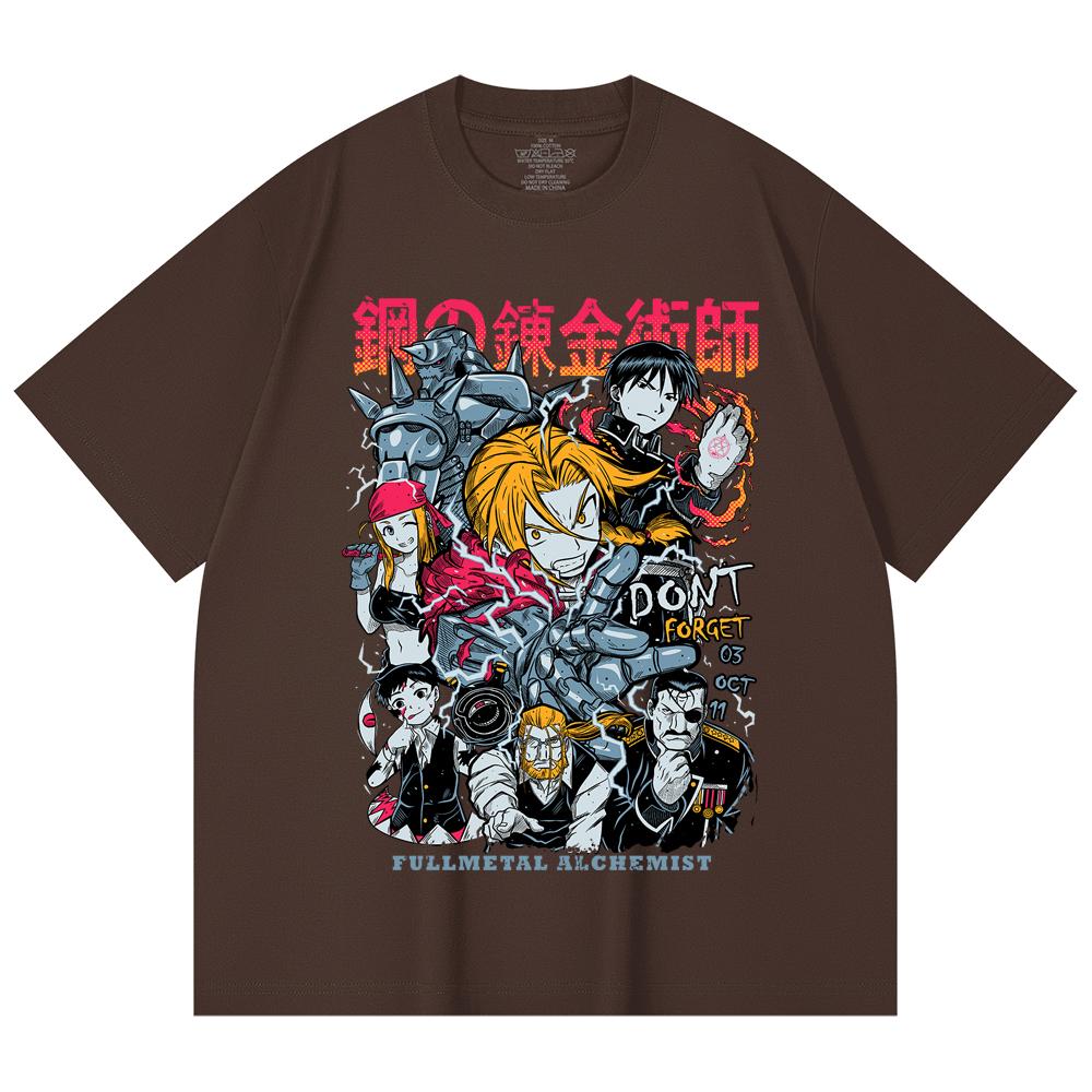 230 Gsm 100% Cotton Fullmetal Alchemist V1 Print Unisex Heavy Cotton T Shirt