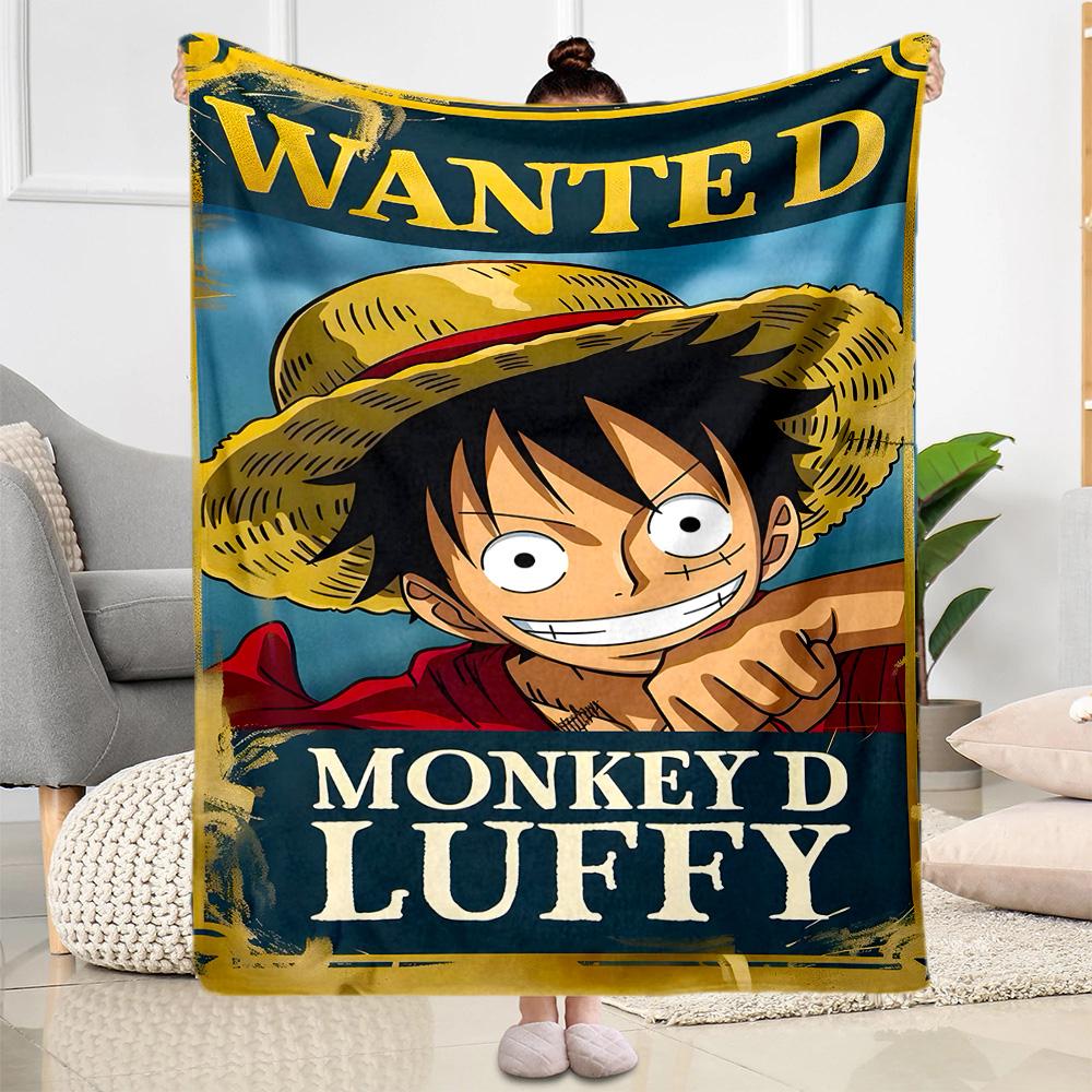 Wanted: Monkey D. Luffy Blanket Ultra-Soft Suitable for Office Chair Livingroom Picnics All-Season Use Stylish Decor