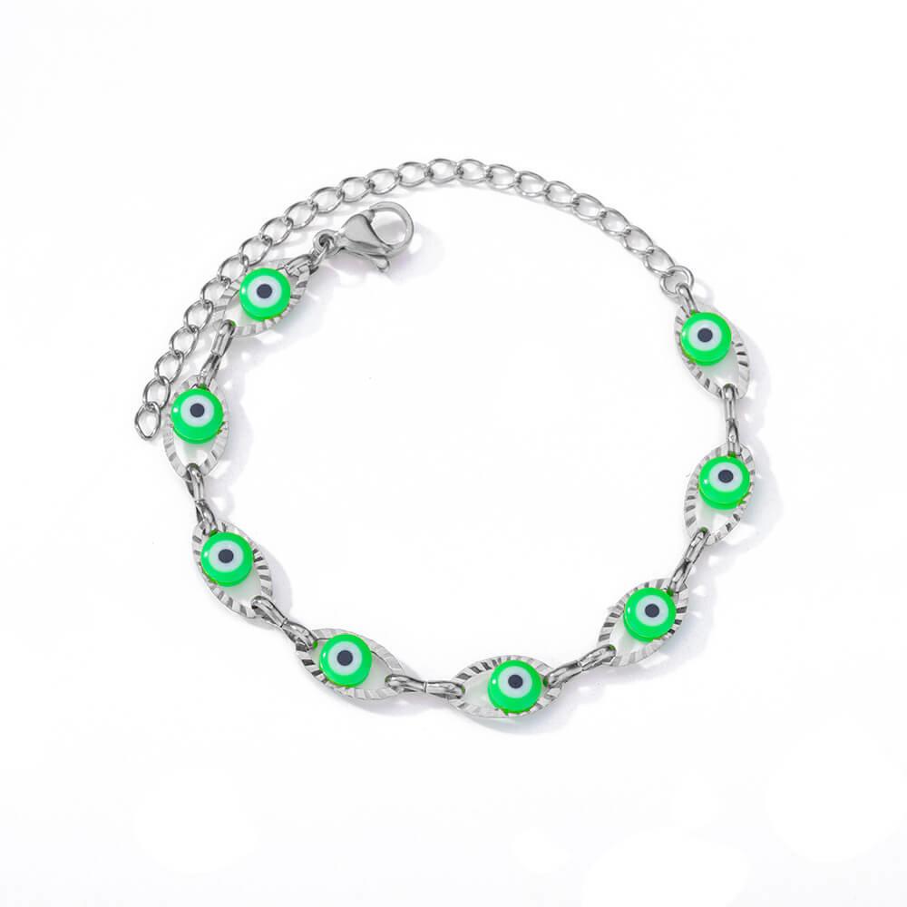 Gotické duhové náramky s Evil Eye pro ženy z nerezové oceli ve zlaté barvě Turecký démonický řetízkový náramek Letní plážové šperky