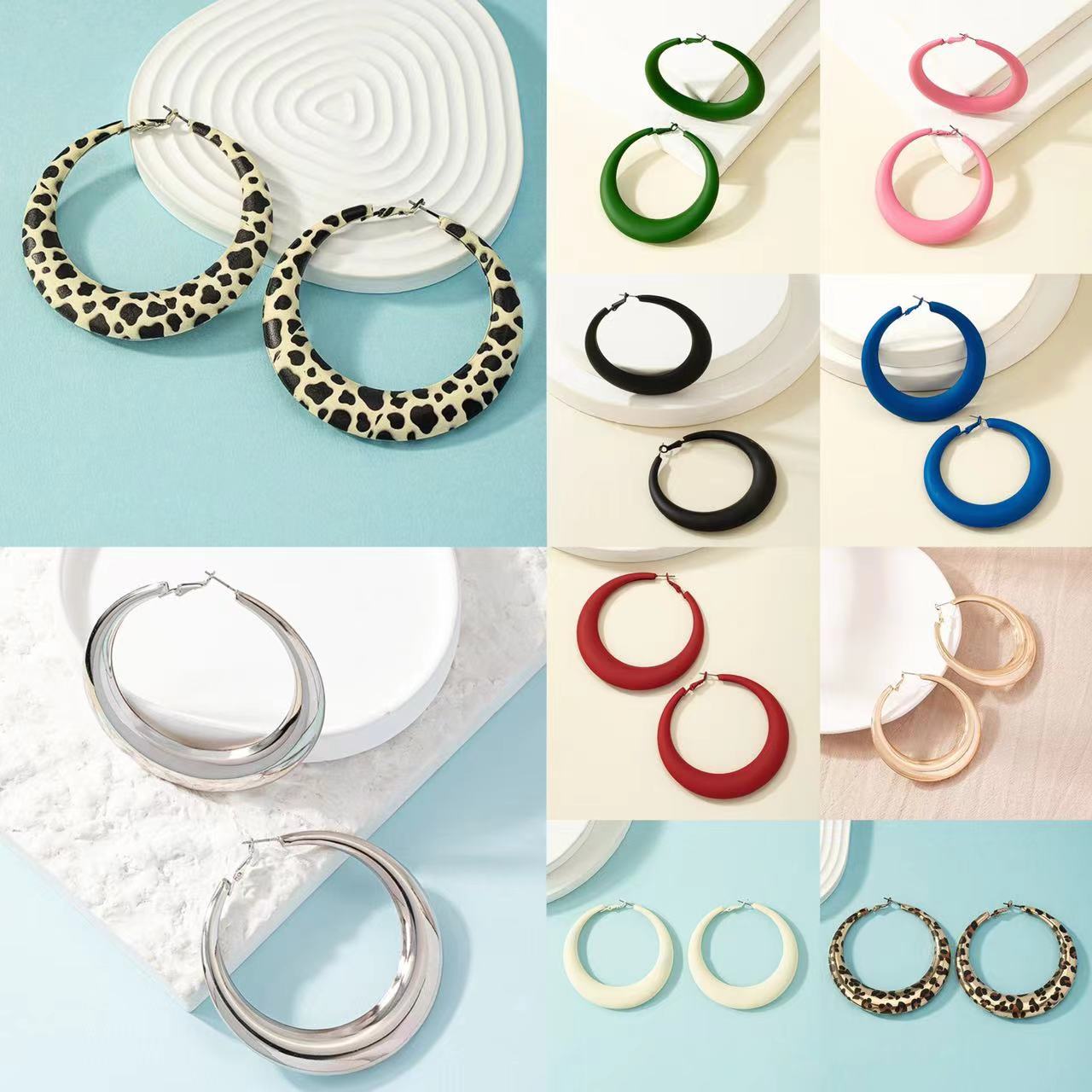 

Европейские и американские большие серьги индивидуальные модные серьги серьги для женщин золотой