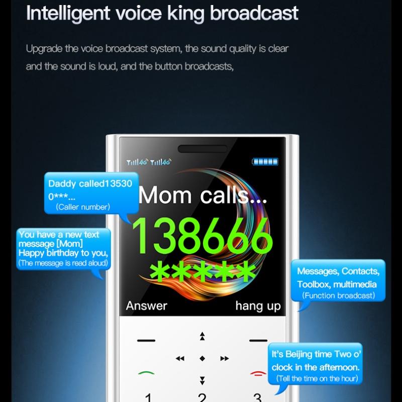 New I23 Elderly Feature Phone 1.77Inches 64MB RAM 64MB ROM FM Radio Flashlight Vibration Type-C 1400mAh Dual SIM Mini Card Small Mobile Phone