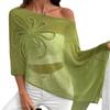 Off Shoulder Poncho Tops Sheer Design Crochet Poncho Stylish Sheer Top  Beach Wear
