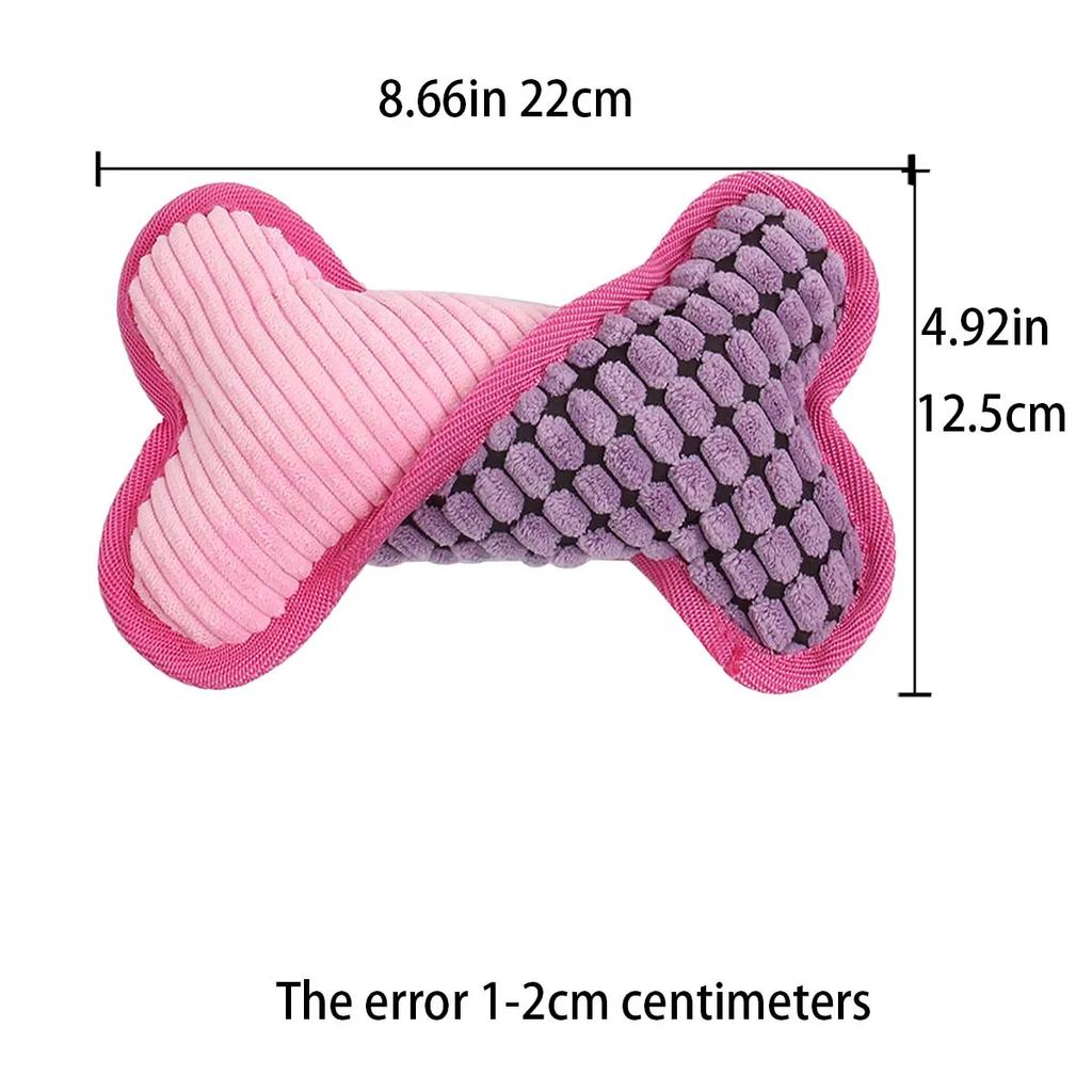 Corn Velvet Wrapped Bone Toy Plush Squeaky Bones Toys Suitable for Small Medium and Large Dogs Stuffed Toys Puppy Birthday Gifts