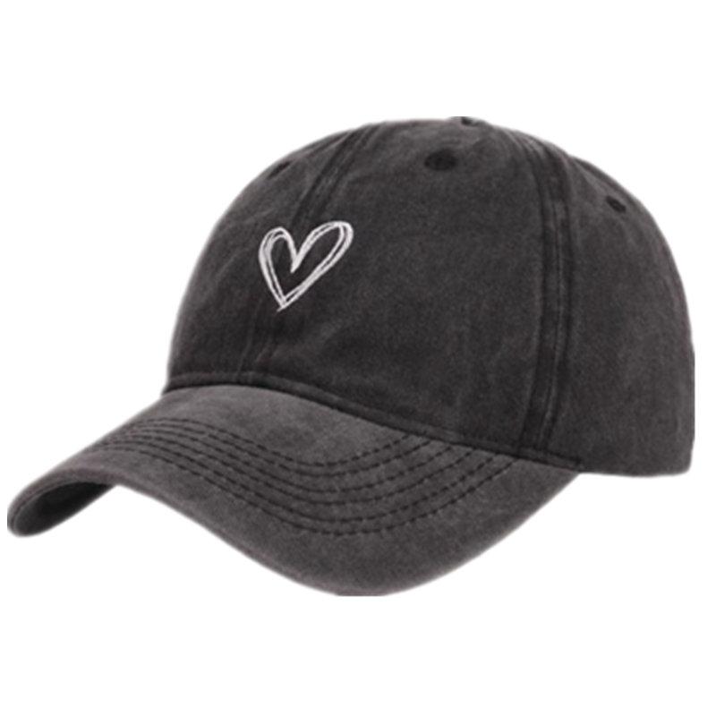 New Female Cap Love Heart Embroidery Cotton Baseball Cap Casual Outdoor Adjustable Cap For Women Fashion Streetwear Hat