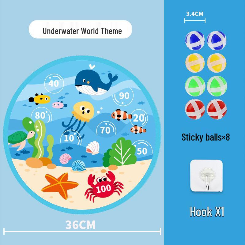 Kids' Educational 2-in-1 Basketball Hoop & Dartboard Indoor Sports Toy