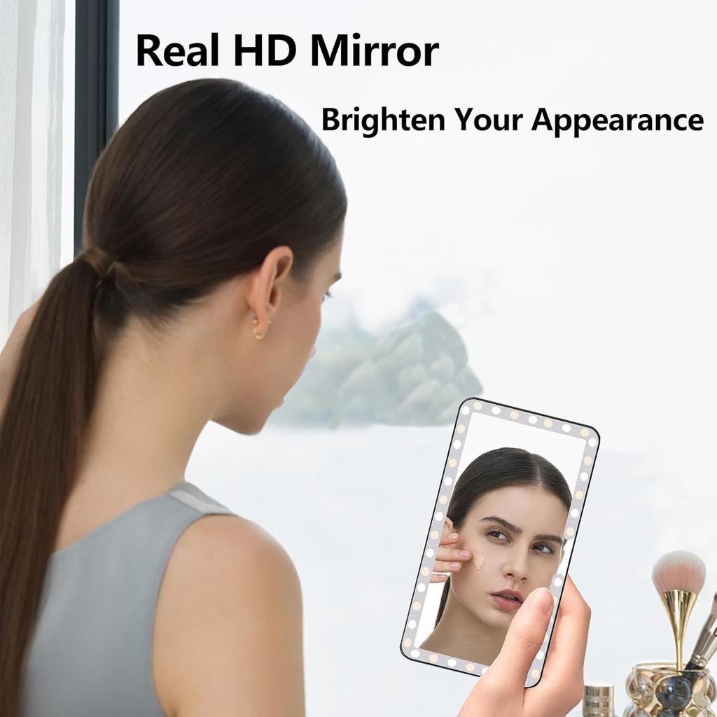 Car Sun Visor Vanity Mirror, 3 Light Modes & 60 LEDs, Rechargeable Dimmable Touch Screen Travel Makeup Mirror,Universal For Truck SUV-Car Accessories