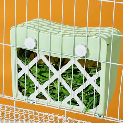 Practical Hanging Rabbit Hay Feeder Anti-tipping Large Capacity Rabbit Grass Rack Fixed with Lid Bunny Food Feeder Hamster Cage