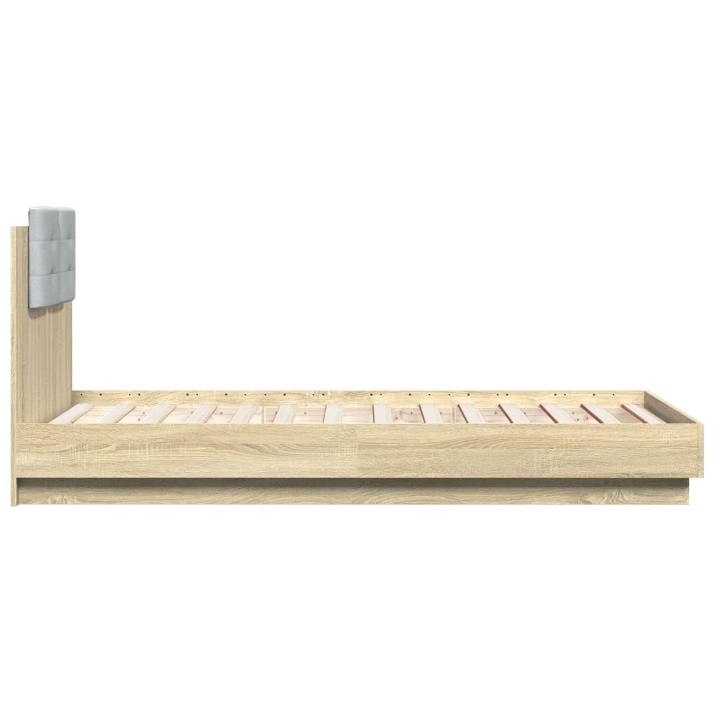 Bed Frame with Headboard Sonoma Oak 75 x 190 cm Wood Based Panel