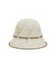 Bajal Heart Chain Crochet Ribbon Bucket Hat Beige