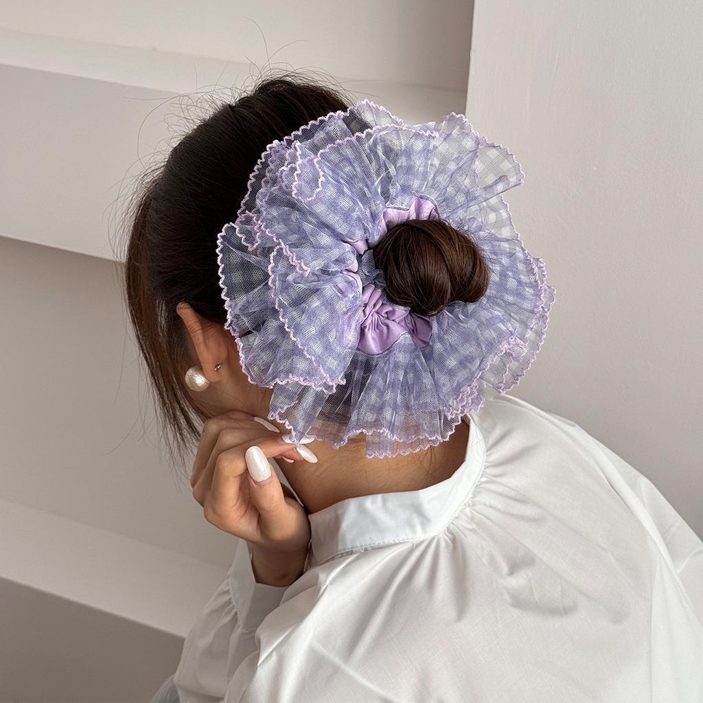 Large Big Korean Accessories Hair for Girls Women Ties Band Scrunchies Rubber Elastic Adults Vintage Popular Leading Fashion New