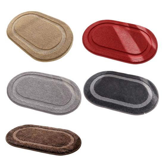 Oval Bathroom Rug, Microfiber Soft Highly Absorbent Bath Rug, Non-Slip Plush Fluffy Door Mat for Shower Bathtub Sink Entrance