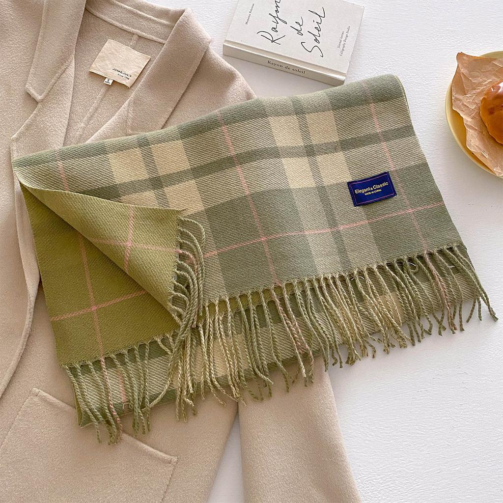 Autumn new style striped plaid scarf shawl travel versatile thickened warm scarf women