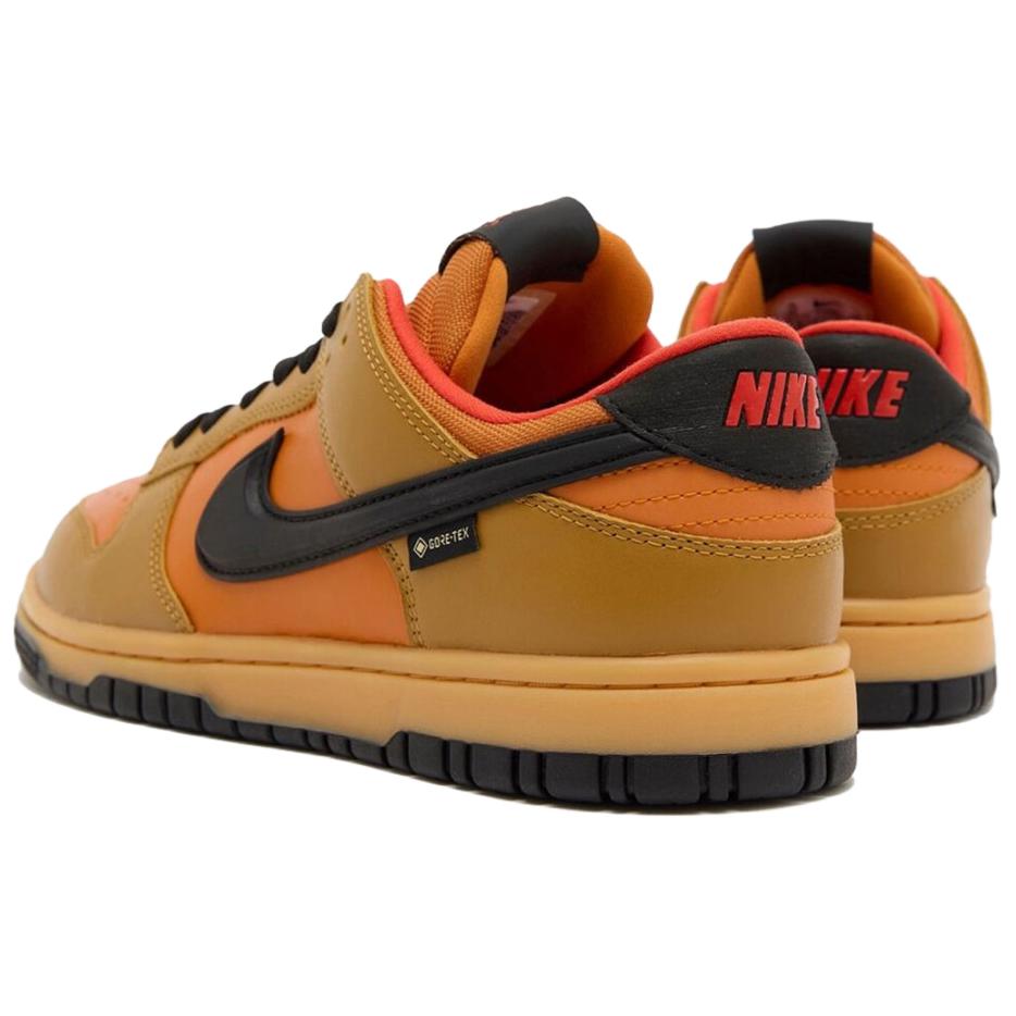Nike Dunk Low GORE-TEX Wheat Ceramic Unisex Sneakers Orange Black HQ2053-700