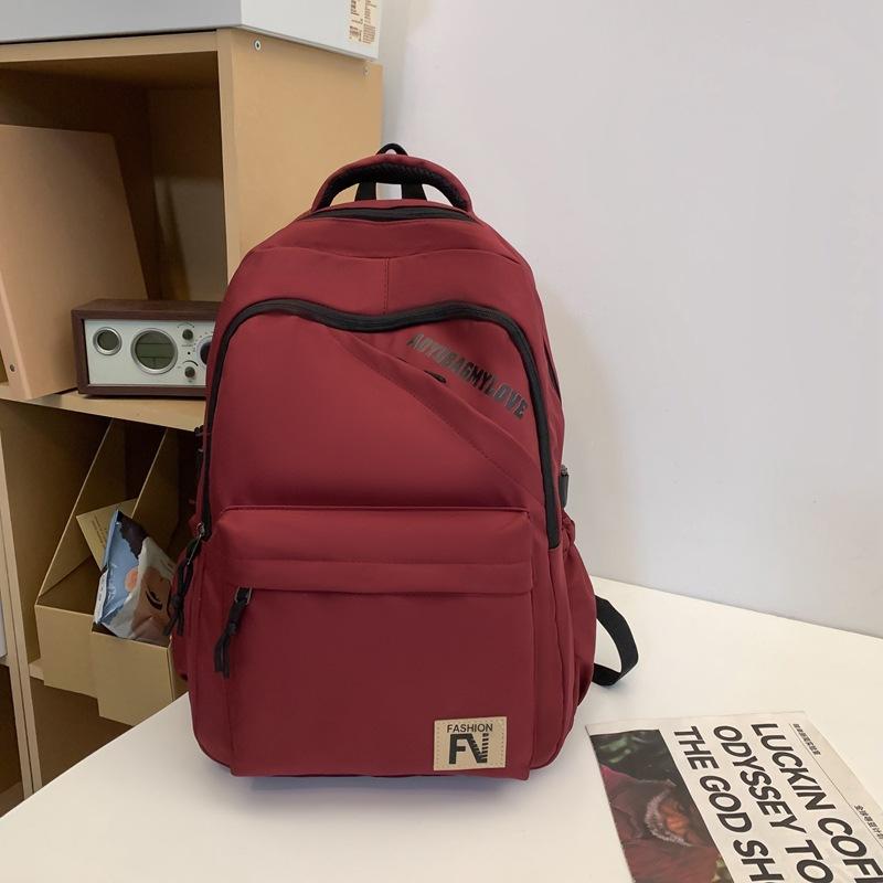 Женский однотонный школьный рюкзак — фото 18