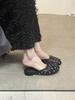 Temperament Flat bottom gentle half slippers Women's outer wear bow ballet bag head cool slippers