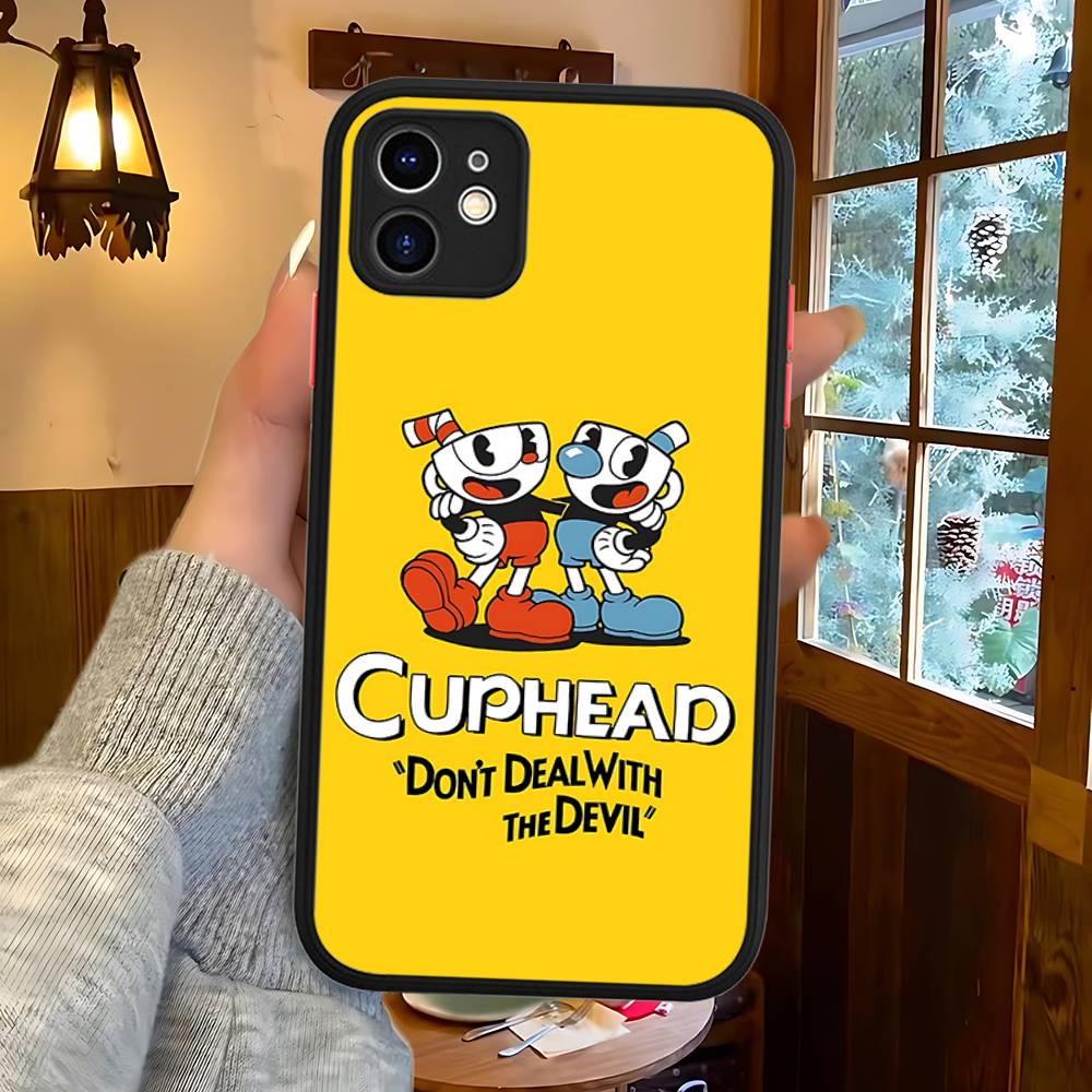 C-Cuphead Classic Game Phone Case For IPhone 16 15 14 13 12 11 Pro Max XS Max X Plus Matte Shockproof Cover