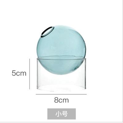 Mini Round Flower Vase Hydroponic Container Micro Landscape Glass Ecological Bottle Borosilicate Glass Bottle With Home Decorate