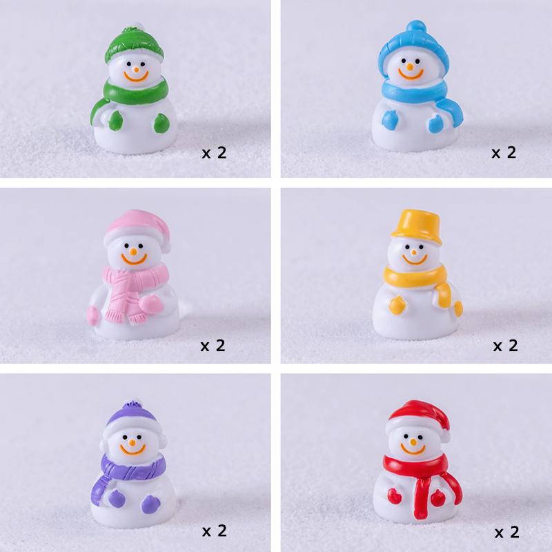 

WTEMPO 12PCS 6-Color Cute Christmas Scarf Snowman Shaped Ornaments Micro-landscape Snow Scene Decorations DIY Festive Home Desktop & Car Decorations 12pcs разноцветный