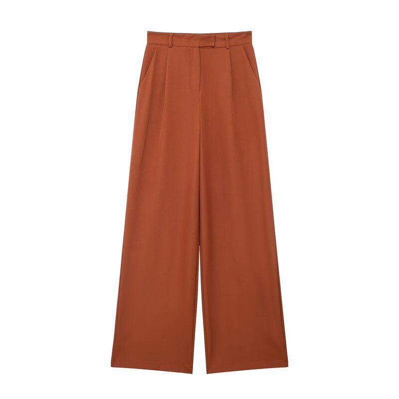 

Fashion Style 2023 Spring New Arrival European and American Women s Clothing Easiest for Match Pleated High Waist Wide Leg Pants 8372124 812 Brown S