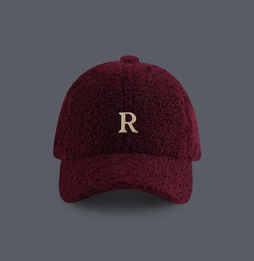 Baseball Cap Winter Hat For Women Men Unisex Letter Metal Logo Imitation Cashmere Keep Warm Simple Casual Winter Caps New Velvet