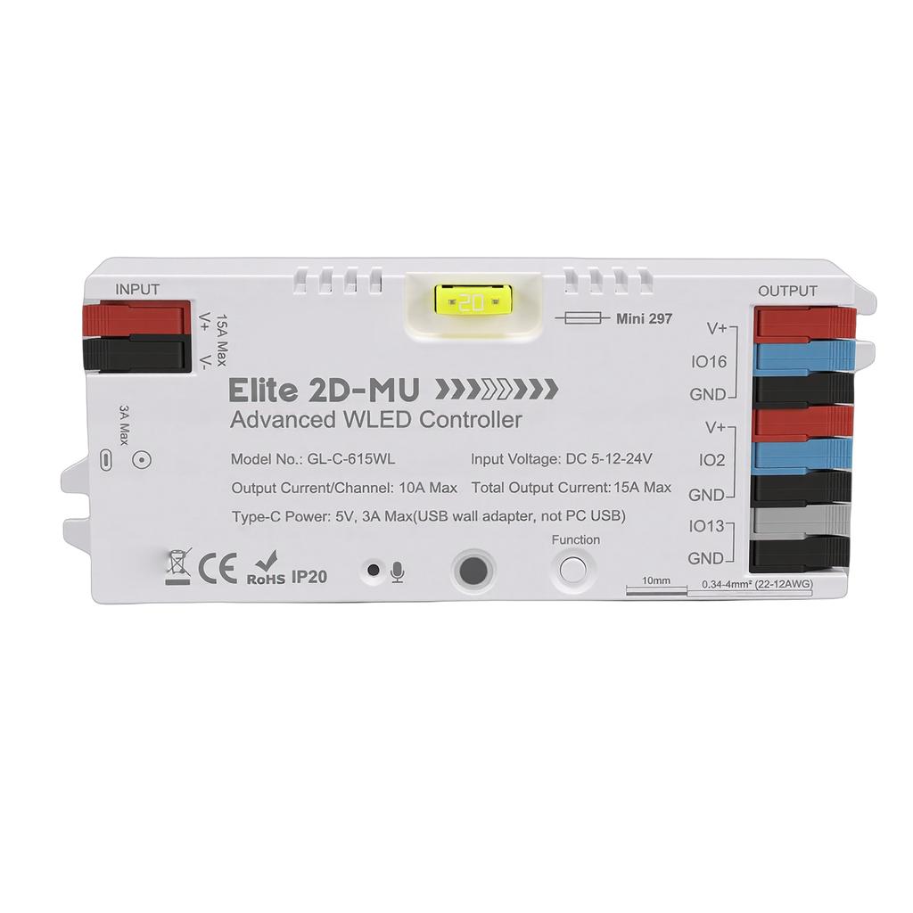 LED Strip Light Controller Over 100 Dynamic Lighting Effects Addressable RGB IC LED Strip Controller with Dynamic Mic