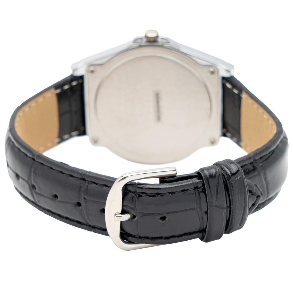 Citizen Analog Solar Date Leather White Black Q&Q Men's Watch, Powered, Waterproof, Display, Strap, Dial, H060-304,