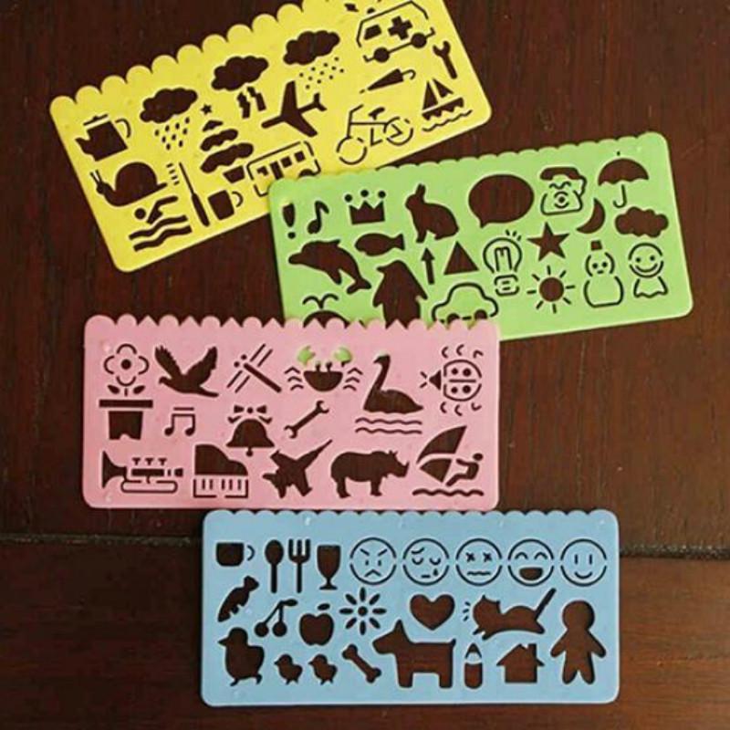 4Pcs Multi DIY Art Drawing Template Ruler Stencil Stationery