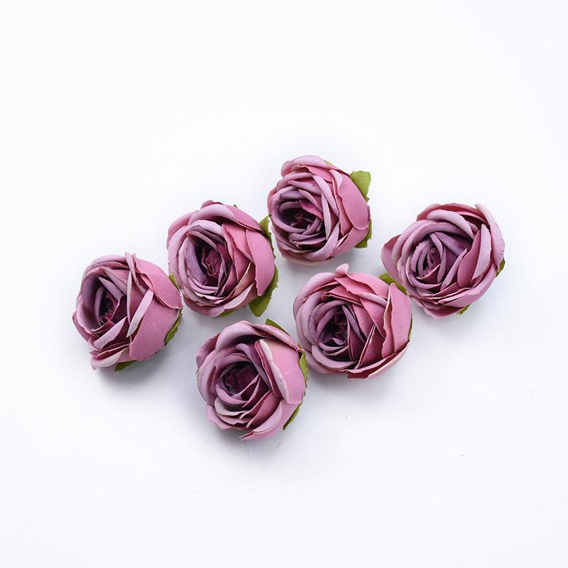 50/100pcs Artificial Flower Silk Rose Wedding Outdoor Garden Home Decor Accessories Diy Gift Candy Box Brooch Christmas Wreath