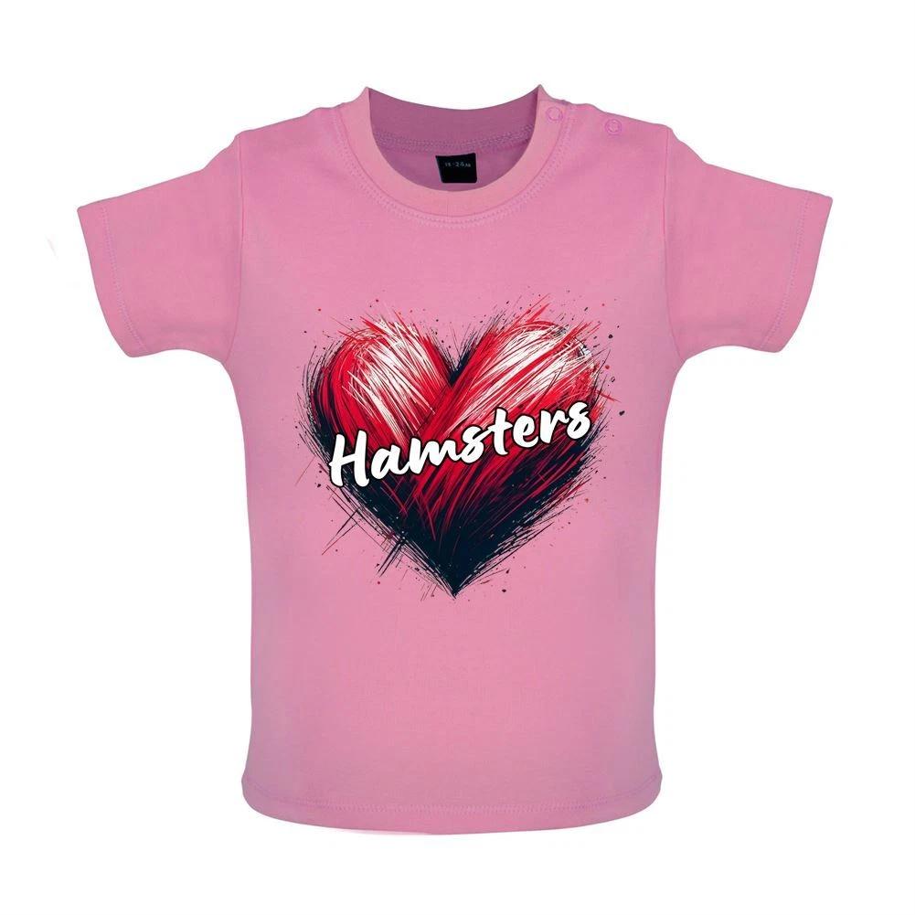 Love Heart Hamsters - Baby Kids Boys Girls Unisex T-Shirt / Babygrow - Hamster Cute Love Pet Pets 140