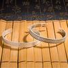 Vintage Open Cuff Bracelet Men Women Ethnic Woven Style Plated Copper Bangle With Heart Sutra Design