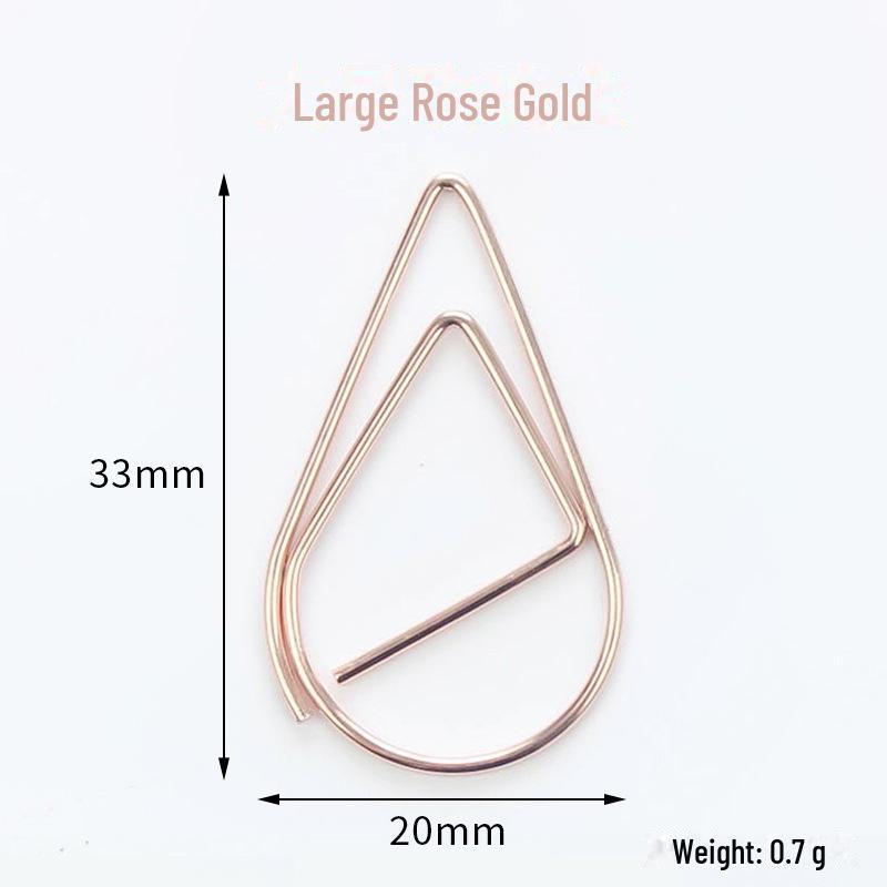 Agrafă de Hârtie Proaspătă și Simplă în Formă de Picătură de Apă - Marcaj Metalic Drăguț Rechizite de Birou pentru Caiete și Decorațiuni de Papetărie.